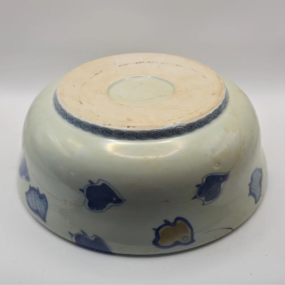 Antique Japanese Imari Porcelain Bowl Hawk Falcon Meiji Edo 19th C As Is Cracked